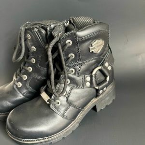 Authentic Harley-Davidson Woman’s Jocelyn Black Leather Boots. Style D83775